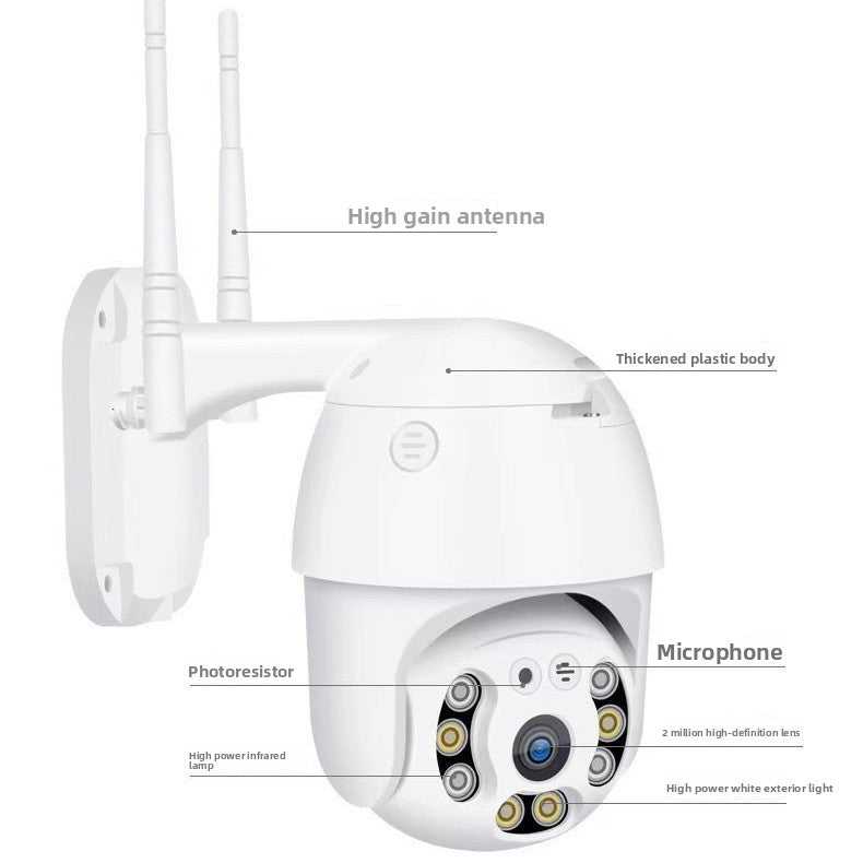 Cámara de Seguridad WiFi 720P con Visión Nocturna para Interior y Exterior